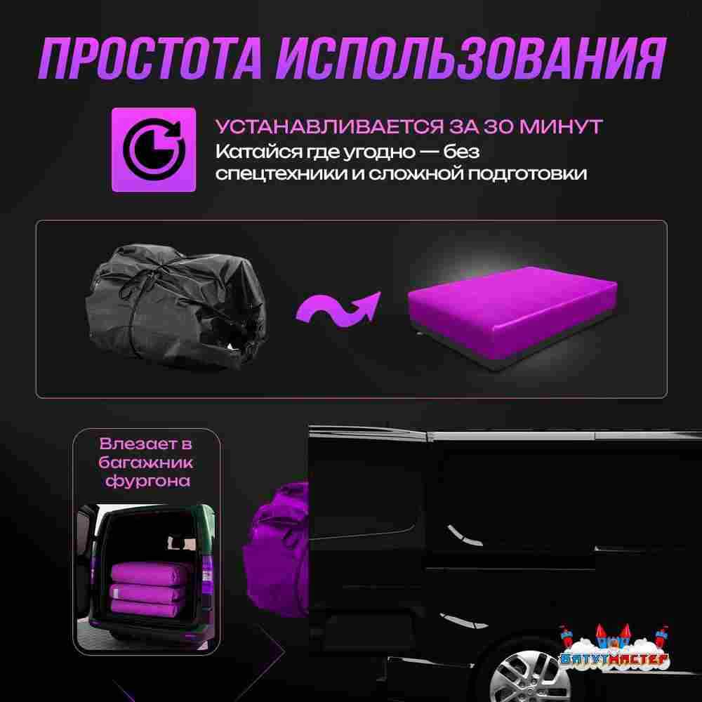 Надувная подушка «GymAir» для гимнастики и батутных центров, 5,2×3,2×0,95 м