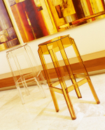 Табурет прозрачный барный Siesta Contract Fox 75, янтарный