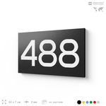 Номер на дверь 488, табличка на дверь для офиса, квартиры, кабинета, аудитории, склада, черная 120х70 мм, Айдентика Технолоджи