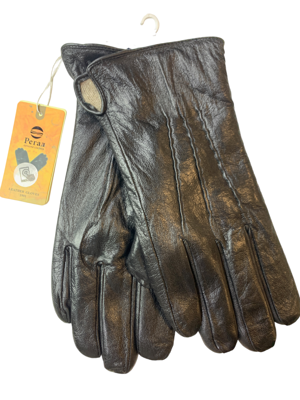 Регал.Кожа теленка.СЕНСОРНЫЕ. Подклад трикотаж-шерсть.Перчатки.Мужские.10 шт в упаковке.