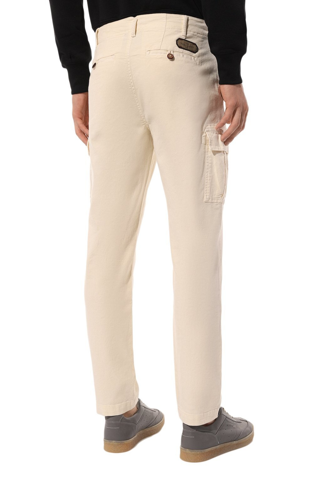 Брюки карго муж. AERONAUTICA 1583 молочный затяжка на поясе
