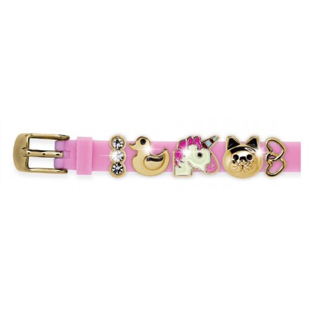 Детский браслет с шармами из медицинской стали Charms Bracelet MIX 6 Pink Biojoux BJB006