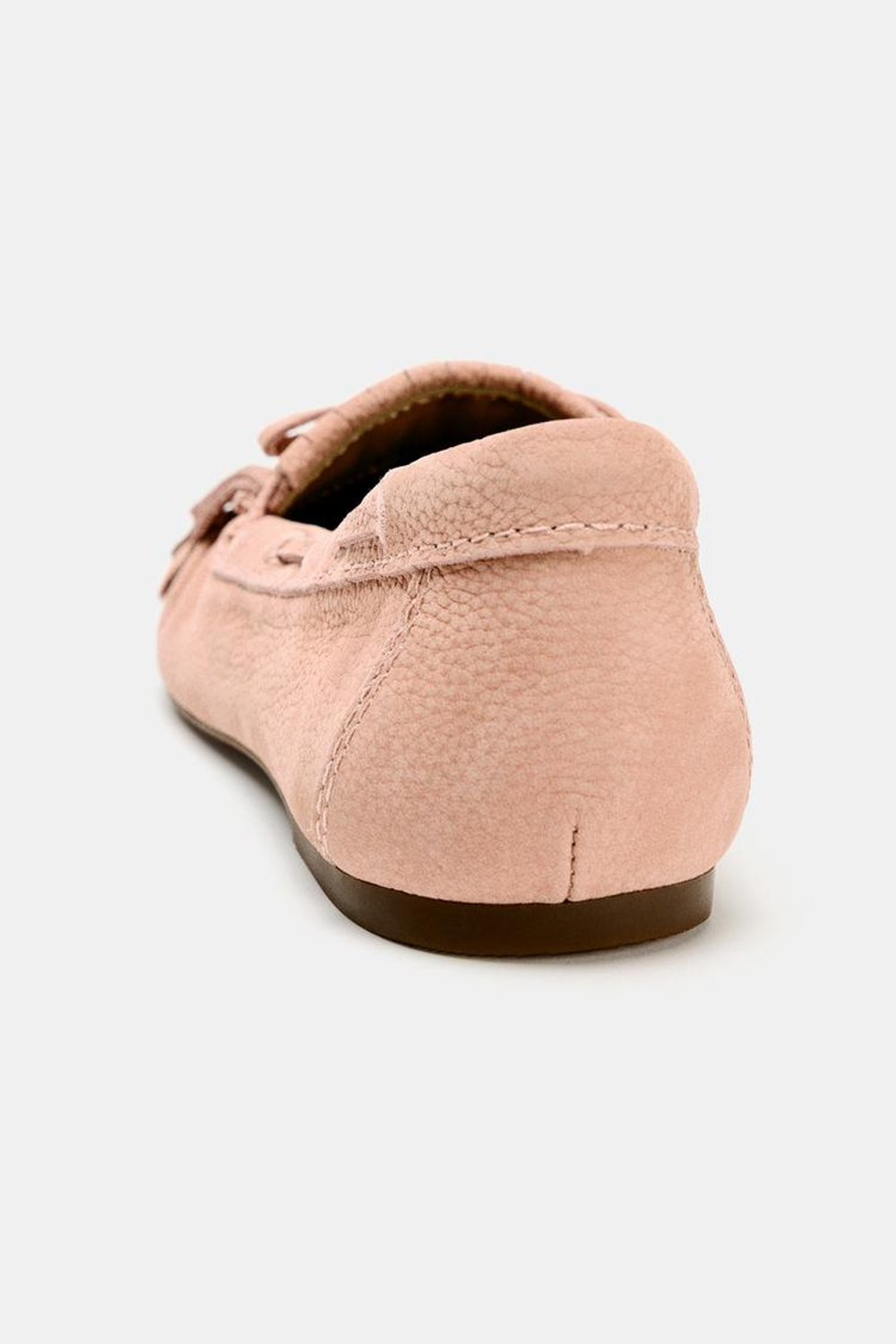 ZARA КОЖАНЫЕ ЛОФЕРЫ С БАХРОМОЙ, РОЗОВЫЙ