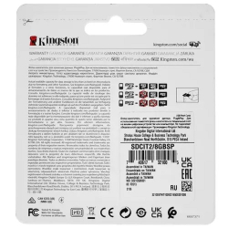 Карта памяти Micro SecureDigital 8Gb Kingston Class10 [SDCIT2 / 8GBSP] без адаптера