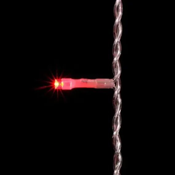 Светодиодный занавес 1*6 м., 600 красных LED ламп, прозрачный провод провод ПВХ, LTC (PCL601-10-2R)