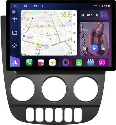 Магнитола для Mercedes-Benz ML W163 2001-2005 (климат, рамка черная) - FarCar BX877 монитор 13" 2K QLED на Android 13, TS10, 6+128, CarPlay, 4G SIM-слот