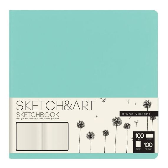 Sketchbook Sketch&amp;Art, Original Flex (зефирный мятный), 145×145 мм, 100 л., бежевый 100 г