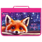 Папка на молнии BRAUBERG А4 с ручкой с органайзером 1 отделение "Cute fox" (2 штуки в упаковке)