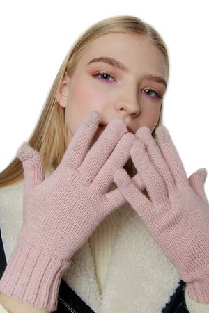 Женские перчатки розовые высокие