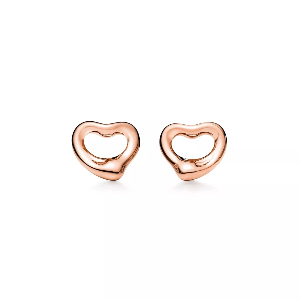 Серьги из розового золота, Tiffany 💠 Open heart 7mm- В наличии