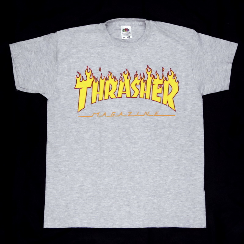 Футболка детская THRASHER Flame меланжевая (103)