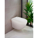 Унитаз подвесной Azario Fora 368х530х410 безободковый, с системой смыва "Скрытое Торнадо", в комплекте с быстросъемным сиденьем микролифт (AZ-0017-UQ3)