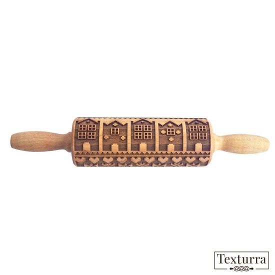 Малая скалка с узором Норвежская деревня