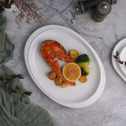 Блюдо овальное 30*21,5 см h3 см с бортом белое фарфор NEW P.L. Proff Cuisine [3]