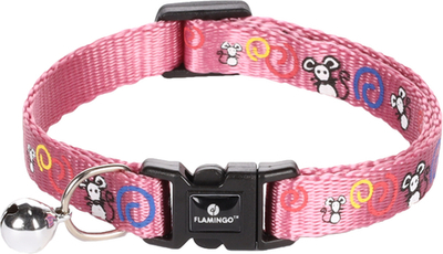 Ошейник для кошек ZIGGI 20-35см/10мм, лиловый/принт мышки, Flamingo
