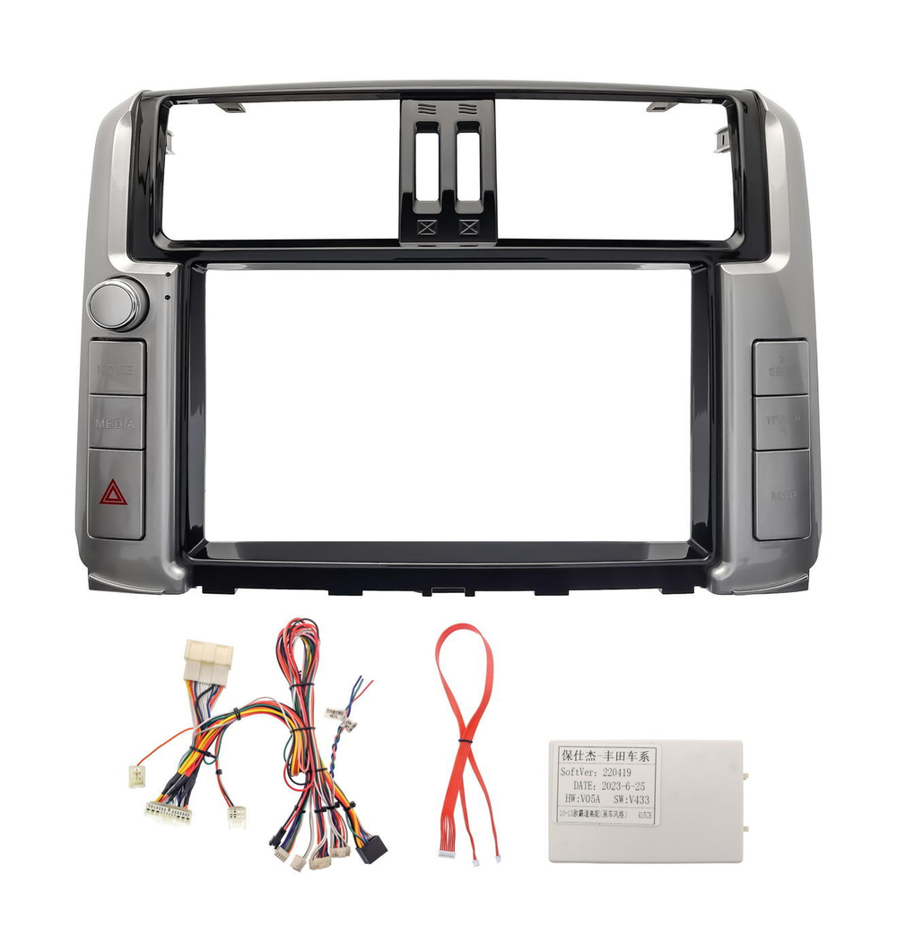 Комплект рамки с разъёмами 9" Toyota Prado 150 2009-2013 взамен 7" Navi - Car-Smart 7041C