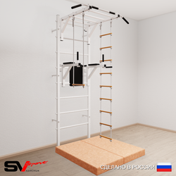Шведская стенка Sv Sport усиленная 6494 (Турник рукоход/Брусья/Лестница/Трапеция/Мат 1м)