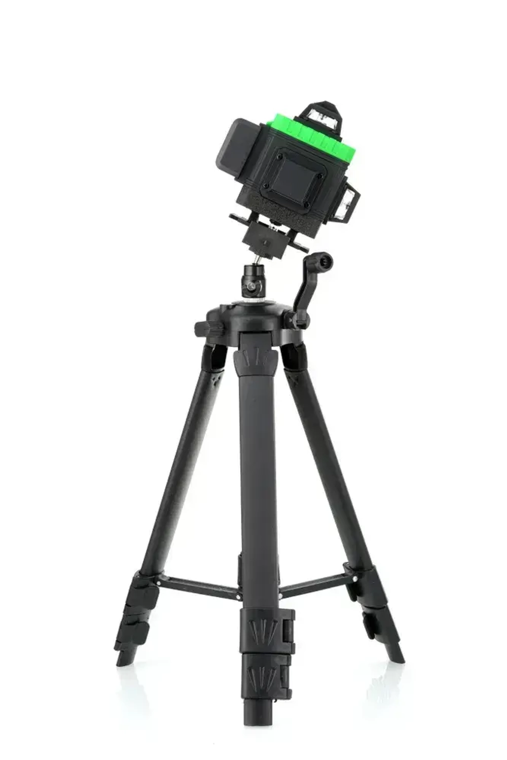 HIBIRU / Профессиональный лазерный уровень 4D со штативом, зеленый луч, Q-Basic, дальность 30м, 16 лучей 360 градусов, самовыравнивание, 2 АКБ кейс, пульт, магнитное крепление, откалиброван, гарантия