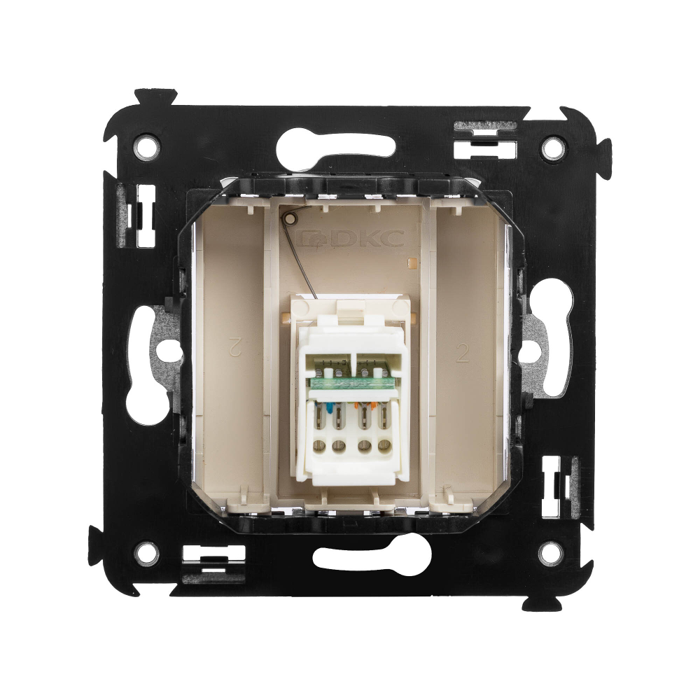 Компьютерная розетка RJ-45 в стену, кат.6А одинарная, "Avanti", "Ванильная дымка"