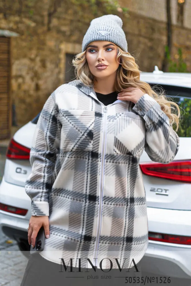 Кардиган 1526-Серый-черный Minova