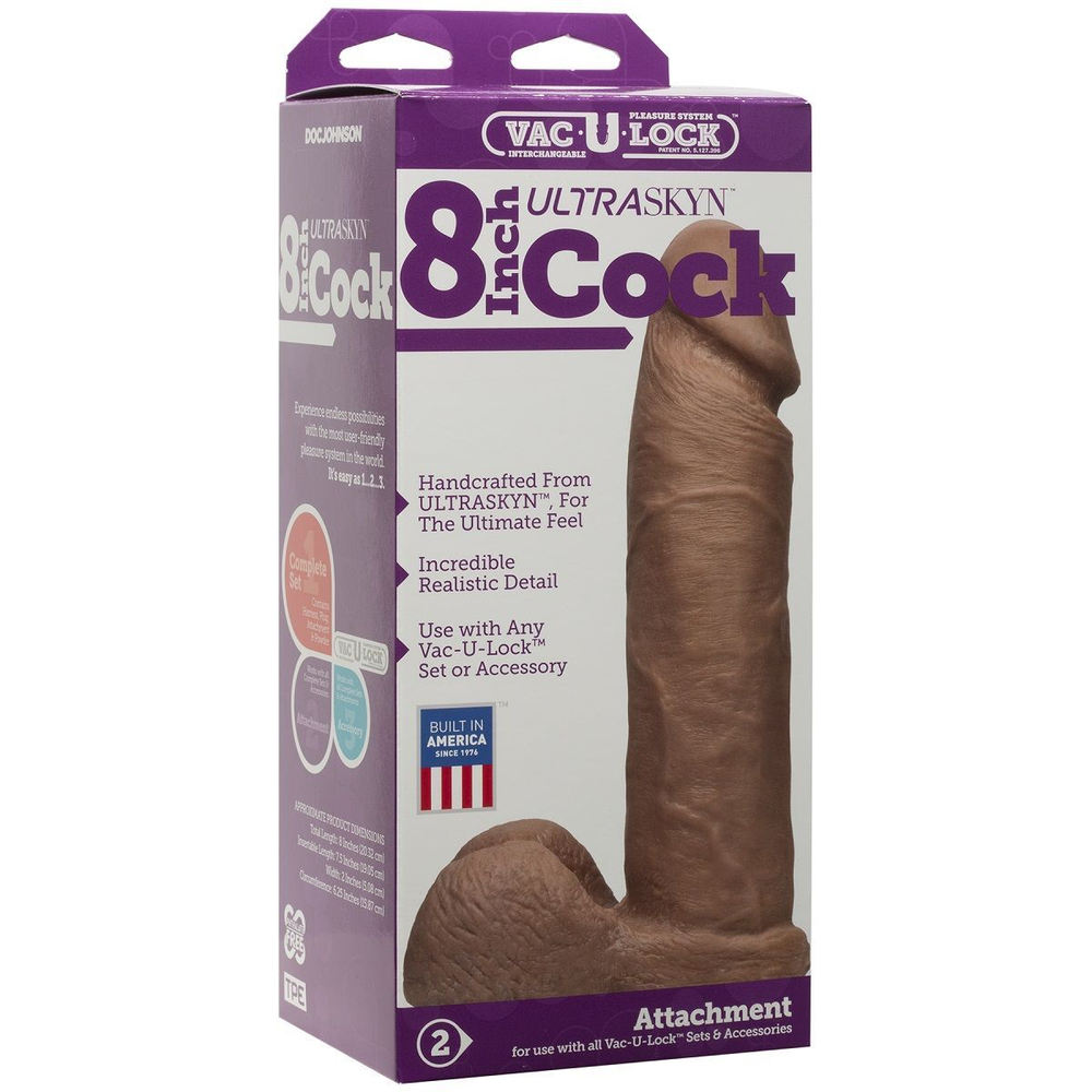 Насадка-реалистик для трусиков Харнесс Vac-U-Lock 8 ULTRASKYN Cock - 20,6 см. (Цвет: бежевый)