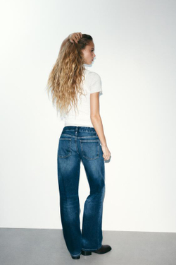 ZARA ДЖИНСЫ TRF WIDE LEG С НИЗКОЙ ПОСАДКОЙ, ИНДИГО
