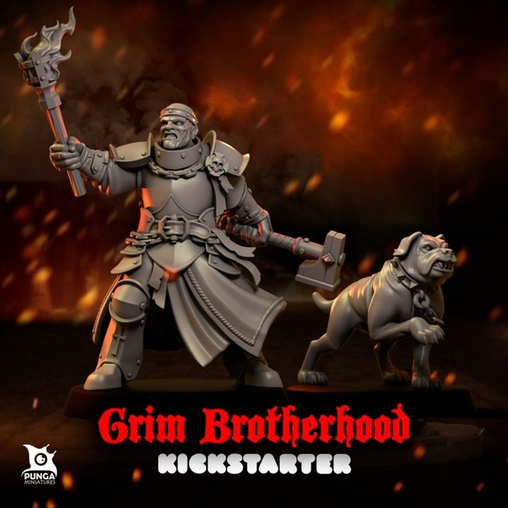 Миниатюра Warhammer Priest and Hound