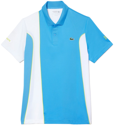 Мужское теннисное поло Lacoste SPORT Novak Djokovic Regular Fit Colorblock Polo - blue/white