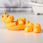 2634034 Набор игрушек для купания «Бегемотики»: мыльница, игрушки 3 шт. р-р: 14см