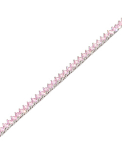 серебряное колье с розовыми цирконами