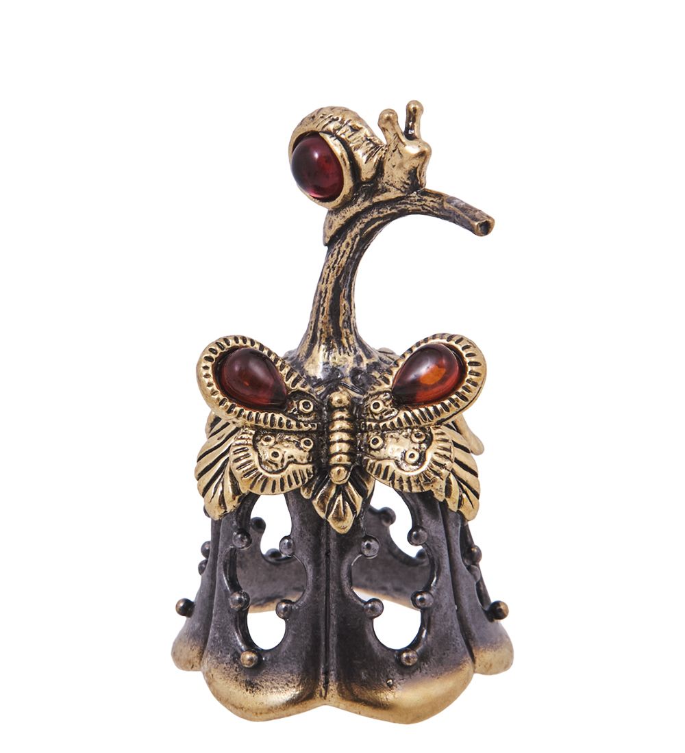 AM-4156 Колокольчик «Веточка» (латунь, янтарь)