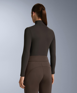 Oysho Термофутболка флисовая Base Layer с высоким воротом, темно-коричневый