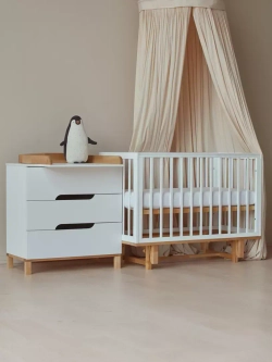 Кровать детская 120*60 MOWBaby "LILLA" (арт.771) маятник Cloud