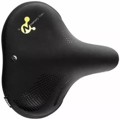 Седло серии MEMORY FOAM (с памятью), суперкомфортное унисекс. Эластомеры. Чёрно-жёлтая графика VLX-EX