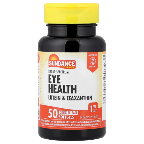 Sundance Vitamins, лютеин и зеаксантин для здоровья глаз, 50 капсул быстрого высвобождения