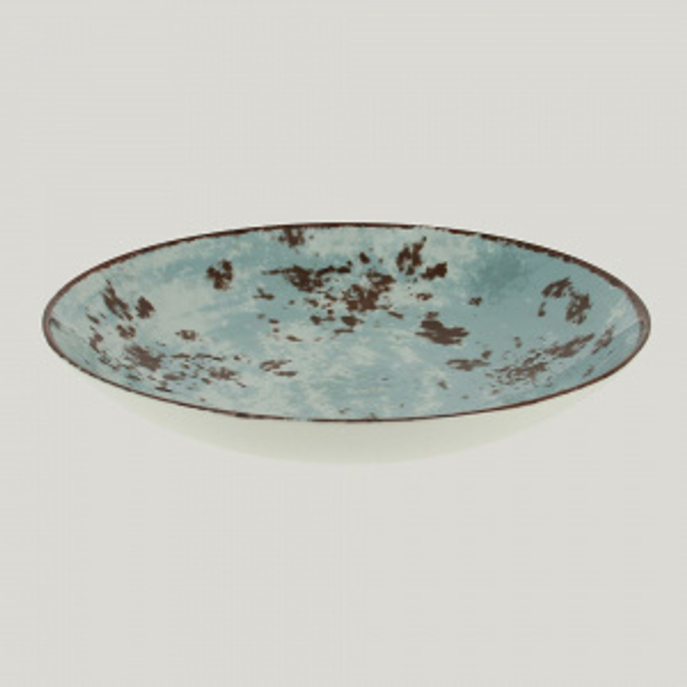 Тарелка RAK Porcelain Peppery Coupe круглая глубокая 1,2 л, 26 см, голубой цвет (81220220)