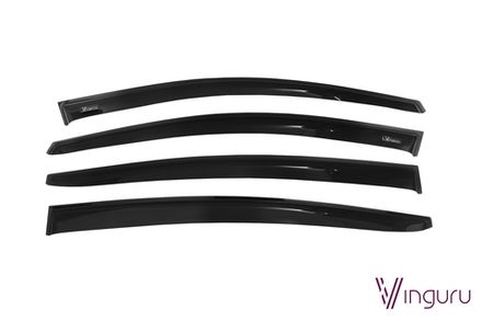 Дефлекторы окон Vinguru HYUNDAI Elantra AD 2016- /накладные/скотч/к-т 4 шт./акрил
