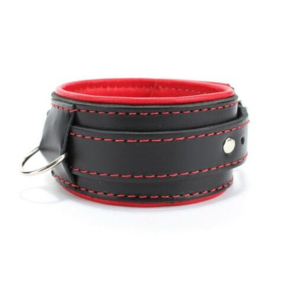 Черный ошейник с красным подкладом (Цвет: черный с красным)