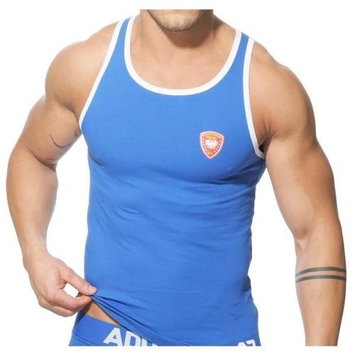 Мужская майка голубая Addicted Police AD182