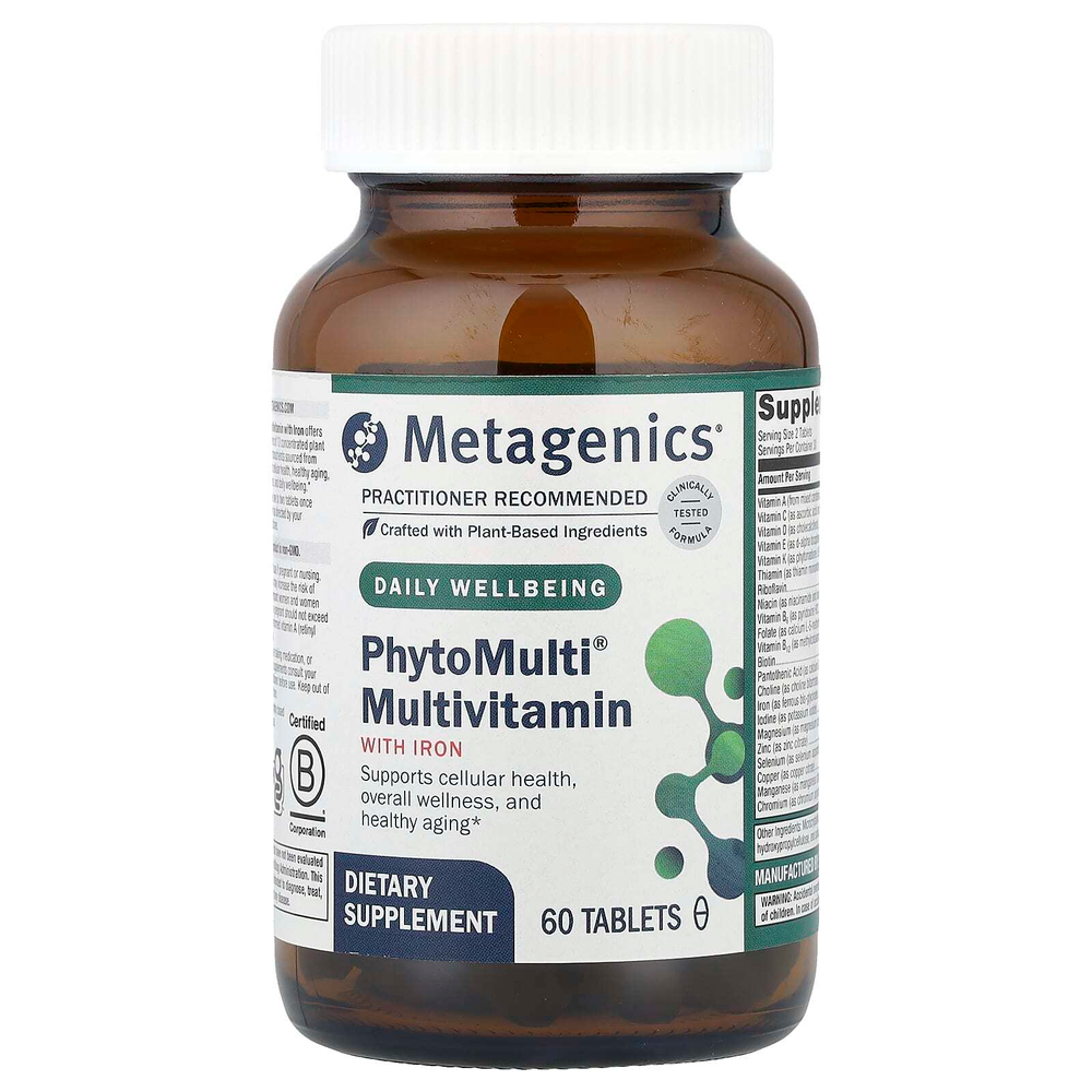 Metagenics, PhytoMulti®, мультивитамины с железом, 60 таблеток