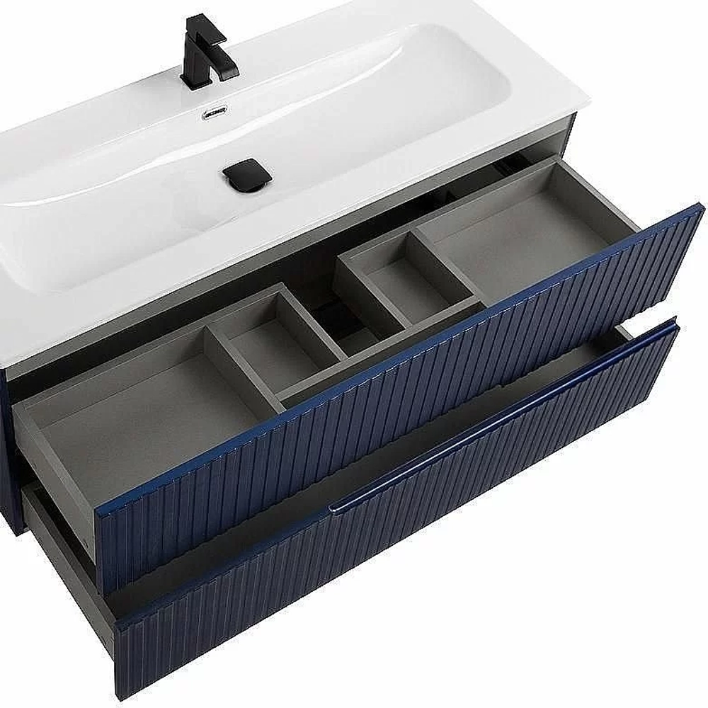 Тумба с раковиной Cezares DUET-N 120 DUET-N-1200-2C-SO-SPF-P сапфир
