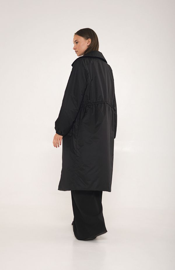 Парка-плащ AW012 черный - фото 2