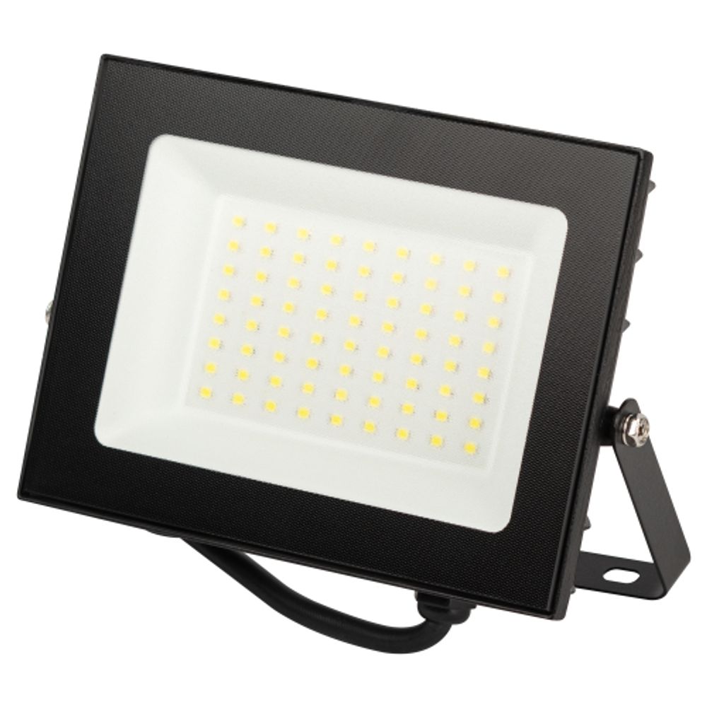 Прожектор светодиодный уличный ЭРА PRO LPR-062-0-65K-050 50Вт 5000лм 6500K КСС Д 120° 3 года IP65 черный призма | Прожекторы PRO