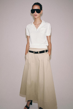 ZARA ТРИКОТАЖНОЕ ПОЛО С КОРОТКИМИ РУКАВАМИ, БЕЛЫЙ