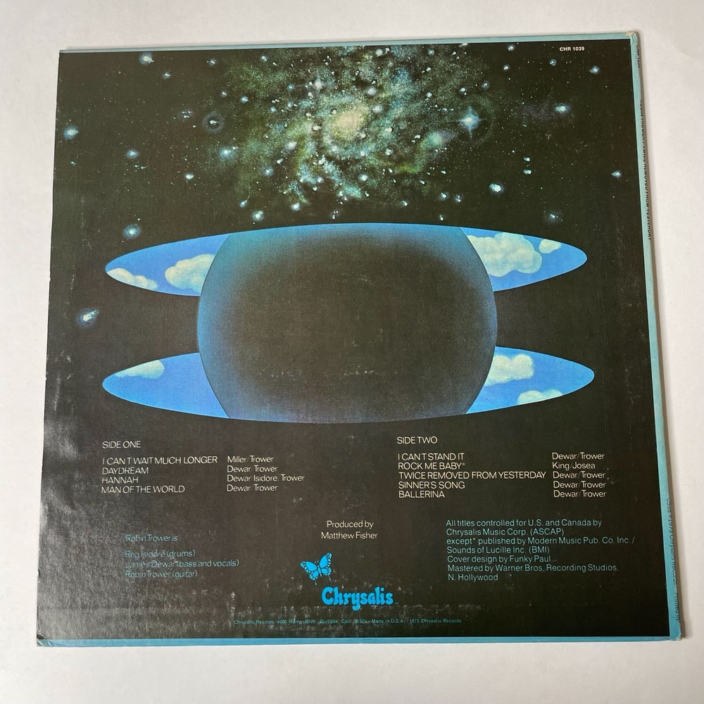 Винтажная виниловая пластинка LP Robin Trower Twice Removed From Yesterday (USA 1973)
