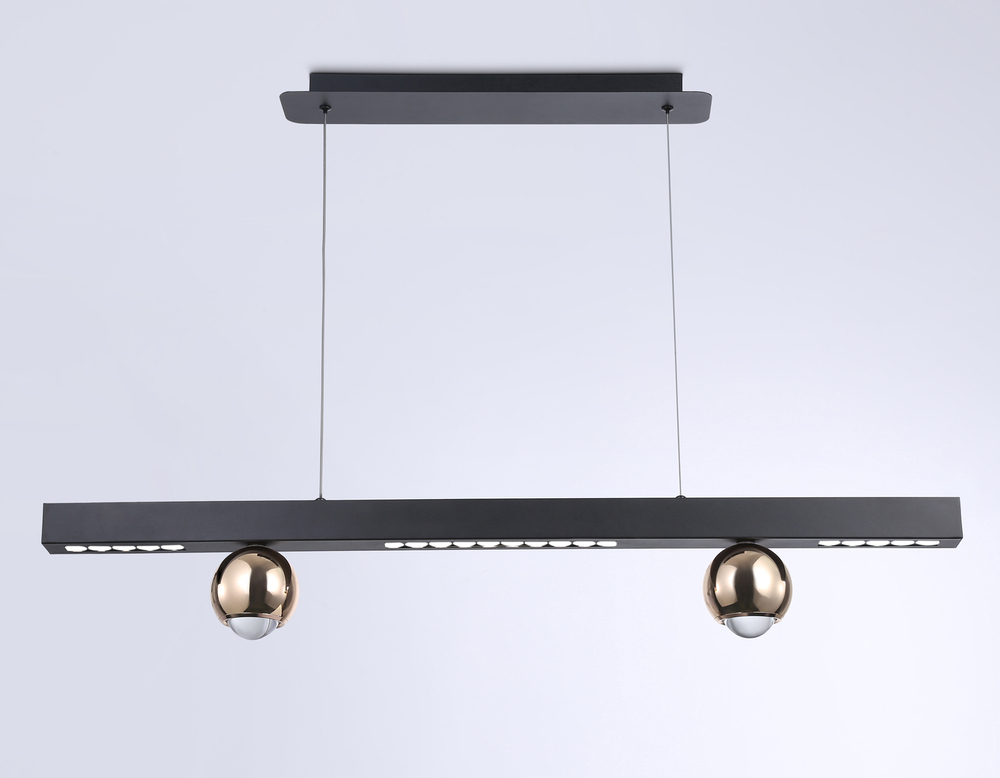 Светильник светодиодный подвесной FL5956 BK/GD черный/золото 4200K 18W 1000*70*1200 (Без ПДУ)