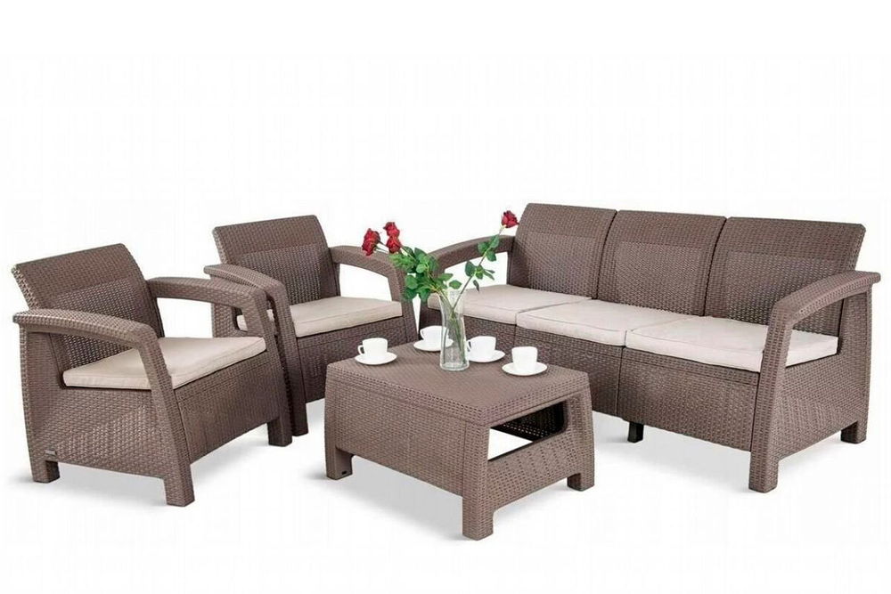 Комплект мебели Corfu Triple Set, капучино