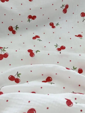 Ткань Муслин "Вишня" 100 % хлопок 150 см  135 гр/м²