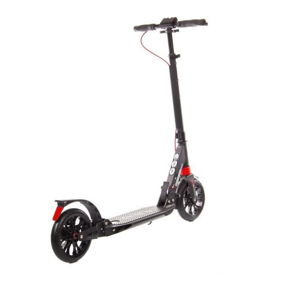 Складной двухколёсный самокат Micar Storm Pro 200 мм с двумя амортизаторами и ручным дисковым тормозом, черный