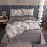 Комплект постельного белья Сатин с Одеялом 100% хлопок на резинке OBR154